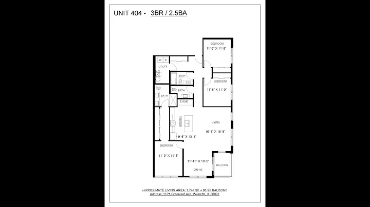 1121 Greenleaf 3 bedrooms, 2 1/2 bathrooms, laundry room, balcony, garage parking