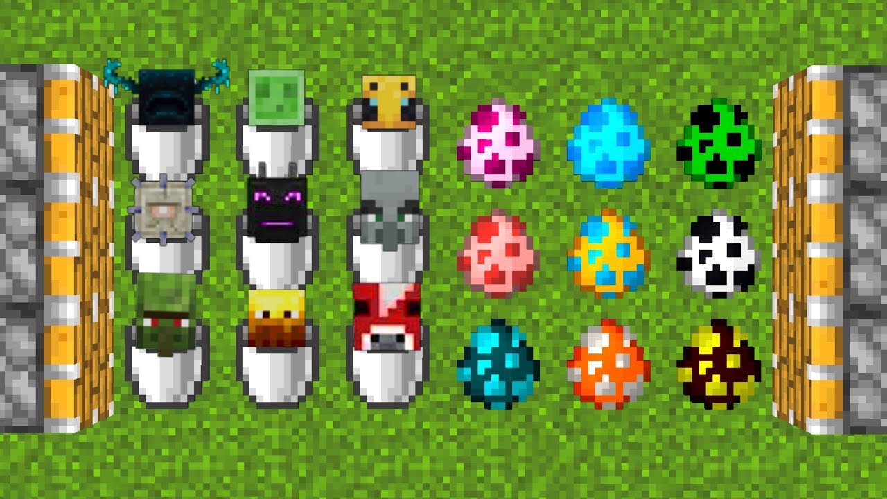 all mobs buckets and all spawn eggs combined in minecraft