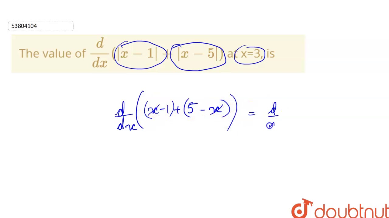 The Value Of d dx x 1 x 5 At X 3 Is YouTube the-value-of-d-dx-x-1-x-5-at-x-3-is-youtube