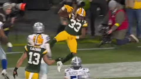 Aaron Jones scores and does the Marshawn Lynch cel...
