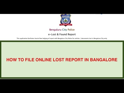 Online FIR in Bangalore - How to File an E-lost Report