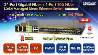 Intellinet 10/100 Multi-Mode Media Converter, ST, 1.24 miles – Enhance your existing network so it supports both copper and fiber mediumns. 24-Port Gigabit Fiber + 4-Port 10G Fiber L2/L4 Managed Metro Ethernet Switch (MGSW-28240F)
