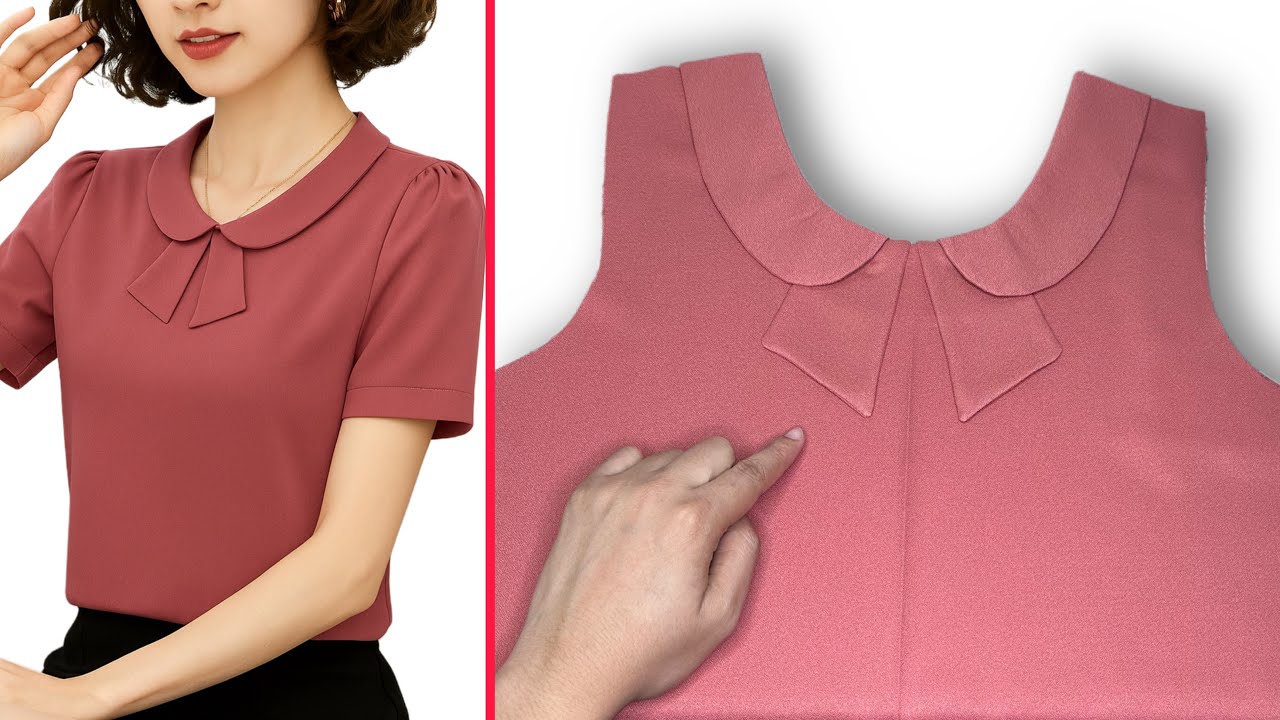 Elegant and Minimal: The Perfect Bow Collar Neckline Sewing Technique of Beginners | Sewing Tips