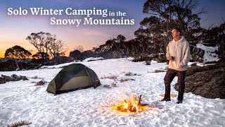 Solo Winter Camping in the Snowy Mountains ❄️ -9c