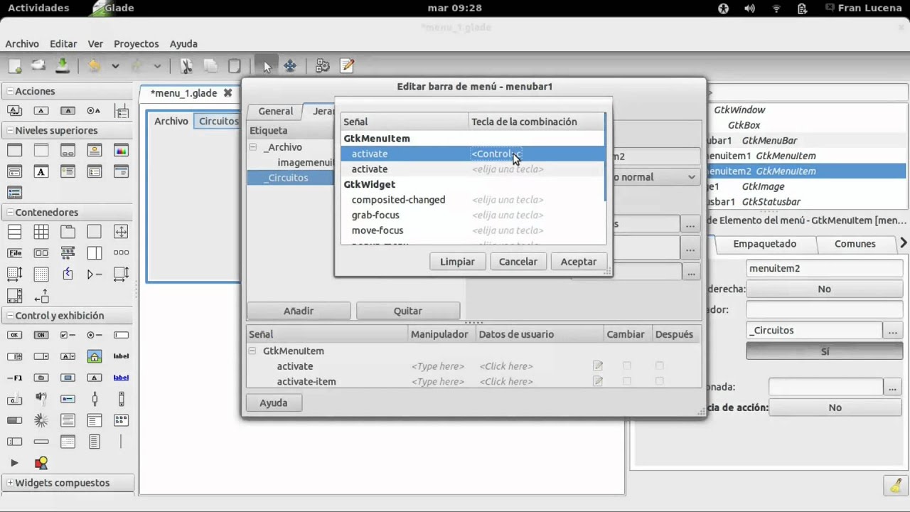 Menú y señales con Python GTK 3 - YouTube