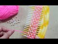 Amazing Woolen Flower Craft Idea -Hand Embroidery Design Trick -Very Easy Flower Making -Sewing Hack