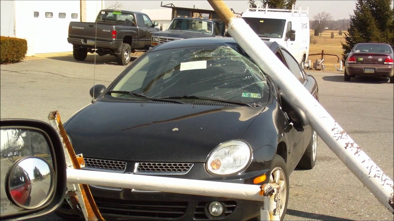 CAR GET'S SMASHED PARKED NEXT TO ELECTRIC POLE (EPIC DAMAGE) - YouTube