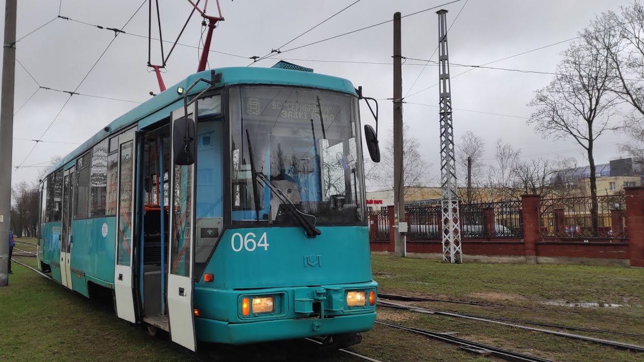 Минск. Поездка на трамвае БКМ-60102,борт.064, заказной (02.04.2023)