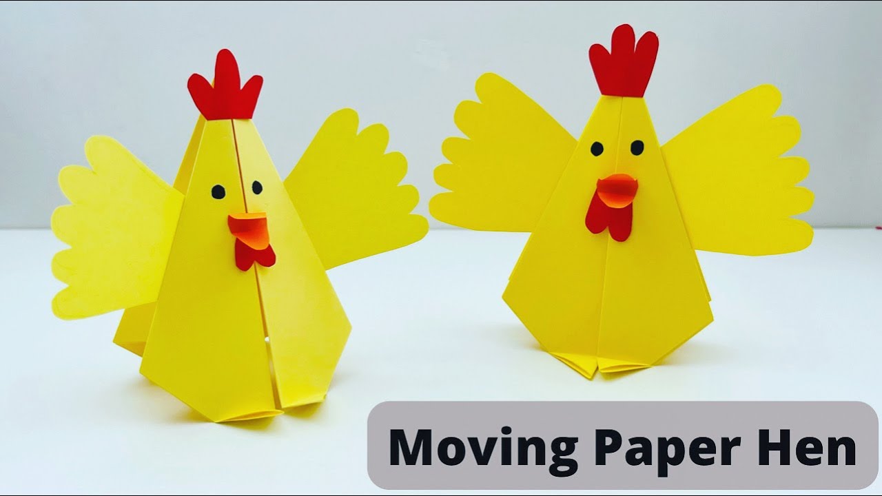 How To Make Moving Paper HEN For Kids / Moving Paper Toys / Paper Craft Easy / KIDS crafts YouTube