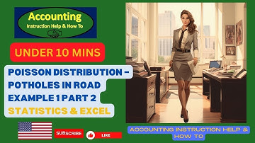 Poisson Distribution – Potholes in Road Example 1 Part 2 Statistics & Excel