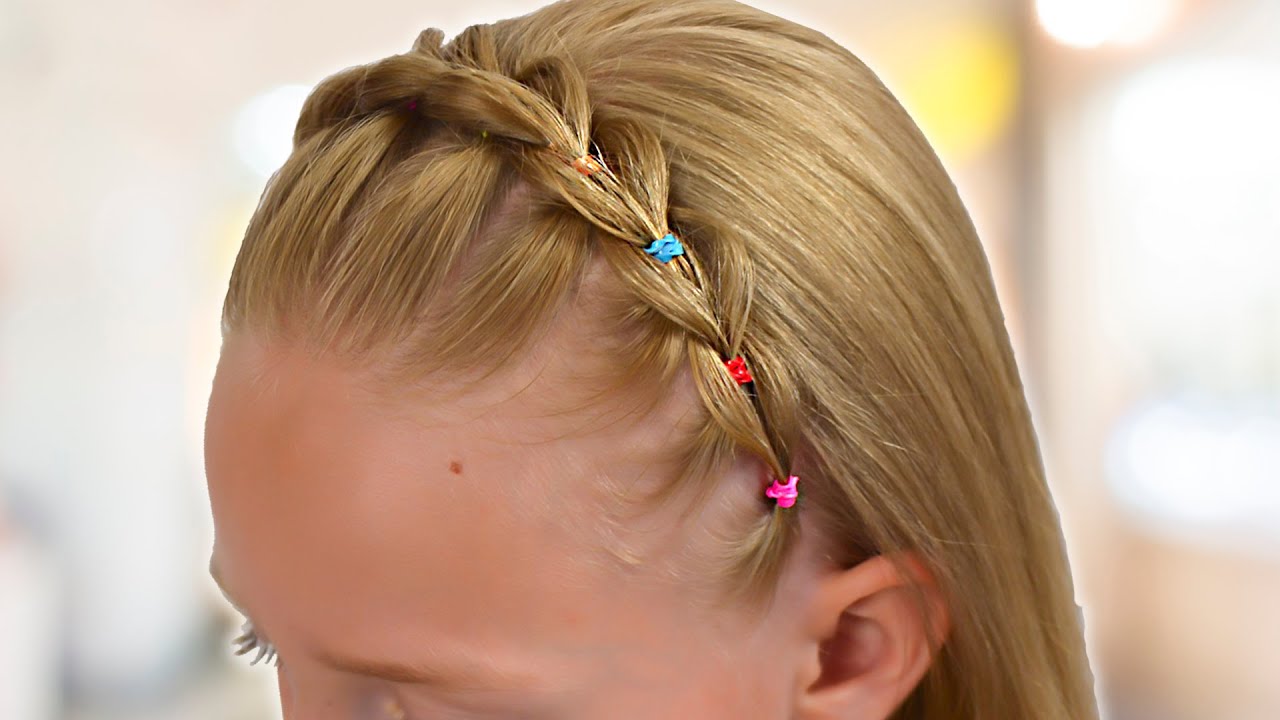 How to do a Simple Headband Braid with Rubber Bands | 2020 Hairstyles by  LittleGirlHair❤️ - YouTube