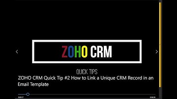 ZOHO CRM Quick Tip #2 How to Link a Unique CRM Record in an Email Template