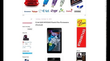 E tel Q20 MT6580 Flash File Firmware Tested