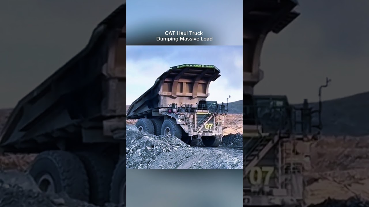 Unleashing the Beast: CAT Haul Truck Dumping Massive Load