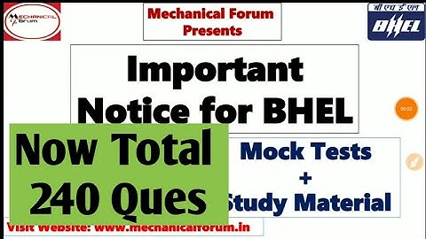 Updated BHEL MOCK TEST by MECHANICAL FORUM