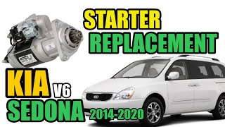 Kia Sedona 2014 - 2020 How to replace Starter / Stater replacement