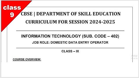 IT 402 class 9 syllabus 2024-25 by CBSE