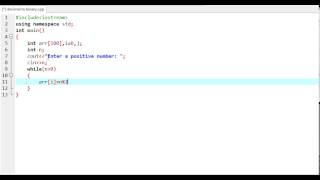 Decimal to binary conversion convert number in c++ language
programming program numbe...