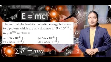 The mutual electrostatic potential energy between two protons which are at a distance