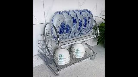 Kệ úp bát đĩa 2 tầng có khay hứng nước/shopee:giadungviet8668