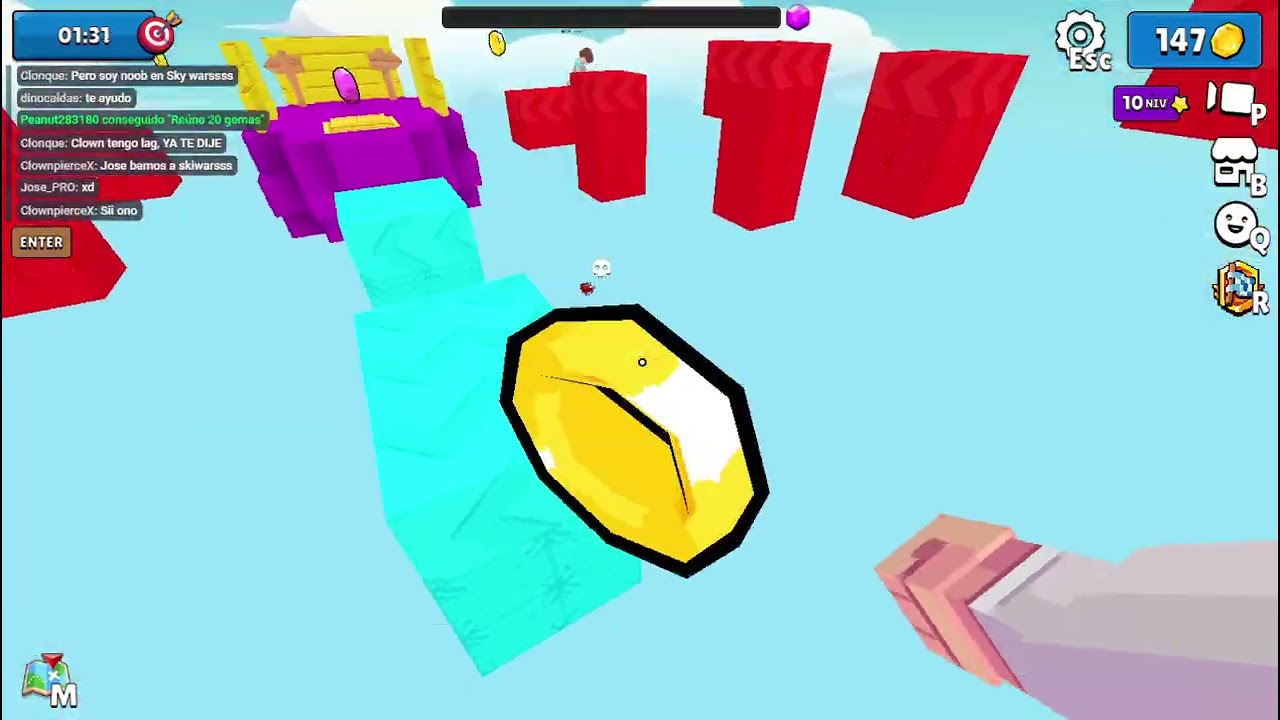 Jugando con clonque en MINEFUN.IO