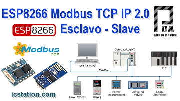 ESP8266 Industrial Slave Modbus TCP IP  v2.0  : PDAControl
