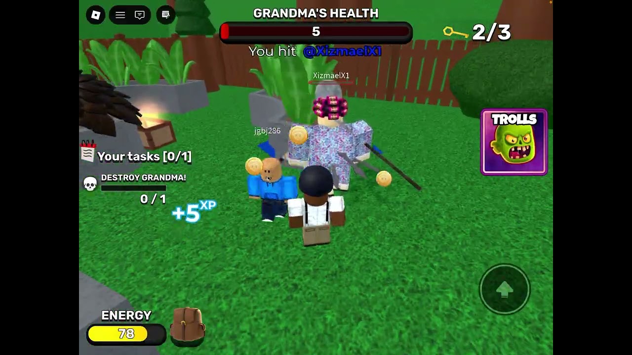 Playing destroy grandma and winning👵👵👵👵 (Roblox) (massimo)