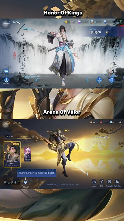 So Sánh Skin Lý Bạch ( HOK ) vs Murad ( AOV )
