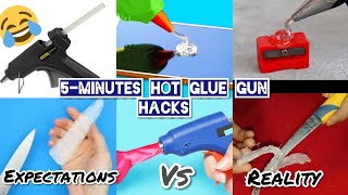 Testing out viral HOT GLUE GUN HACKS by 5-Minutes craft |Expectations vs Reality