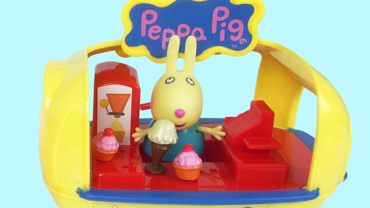 Peppa Pig Ijs Kraam En Kermis Rebecca Rabbit Verkoopt Ijsjes Speelgoed Filmpje Youtube