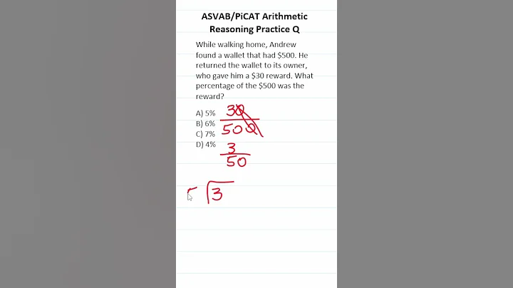 ASVAB/PiCAT Arithmetic Reasoning Practice Test Q: #percentage #acetheasvab with #grammarhero