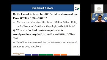 Hindi | Filing Form GSTR 9 Using Offline Utility July 3,2019 2 30PM
