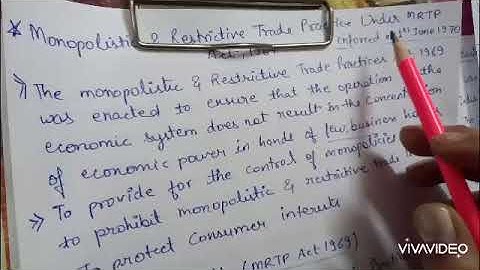 MRTP Act 1969 in Hindi (Brief Introduction)