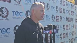 FSU football head coach Mike Norvell talks Tuesday Orange Bowl practice, playoff snub