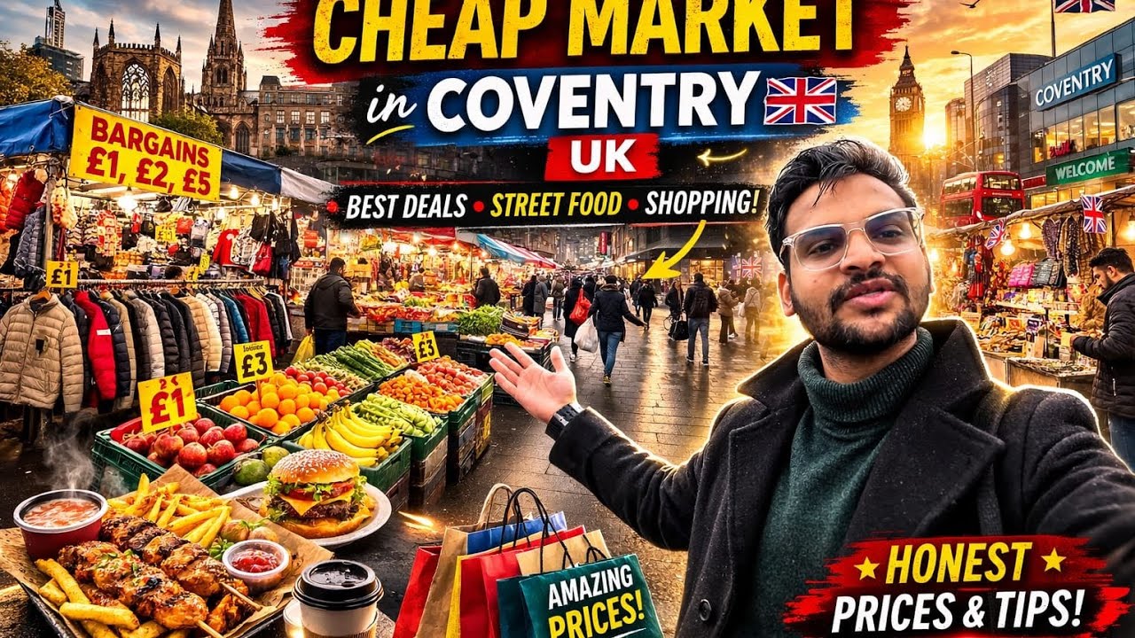 Exploring Coventry Central Market 🇬🇧 | Street Food, Bargains & Local Life”