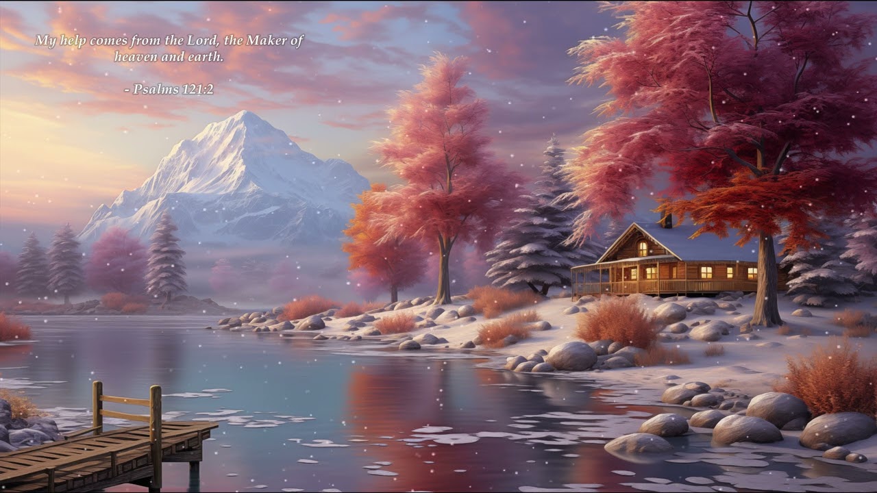 2 Hours of Relaxing Guitar Melodies : Serene Winter Art & Scripture