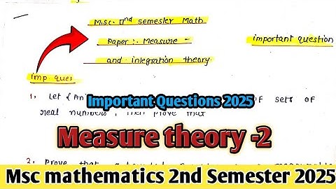 Measure and integration theory Important Questions 2025 || Msc 2nd semester mathematics||