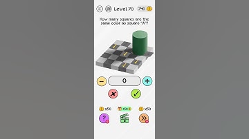 Braindom Level 70 (How Many Squares Are The Same Color As Square "A"?) Solution