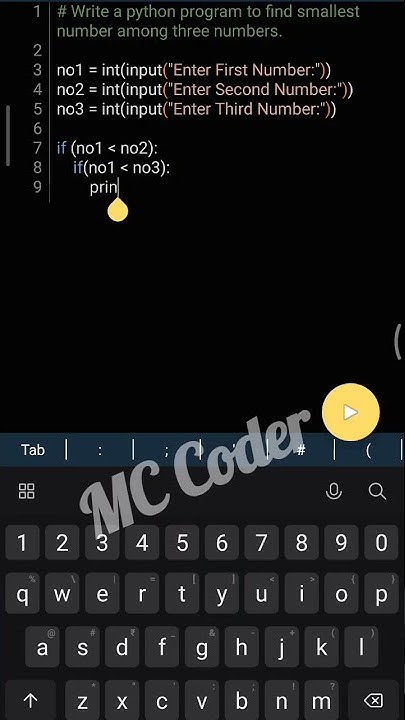 Python Program to Find Smallest Number Among Three Numbers |How to find ...