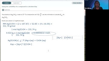 Using the Solubility of a Compound to Calculate Ksp
