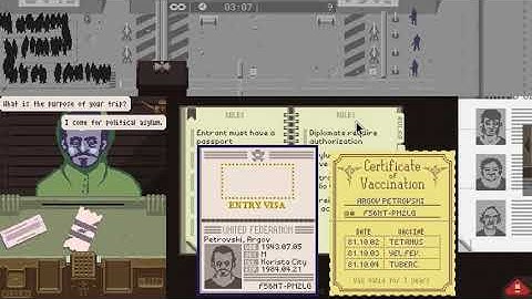 Timed Course 4, Score of 14. - Papers, Please. (No Commentary)