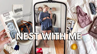 NEST WITH ME while I stress about going into labor | hospital bag essentials & nursery DIY w/ Cricut