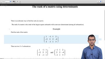 mod02lec15 - The rank of a matrix using determinants
