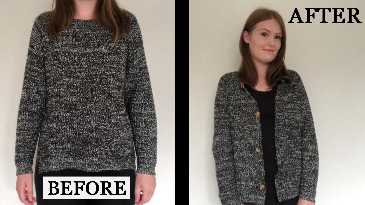 Creating a Cardigan From an Old Jumper - YouTube