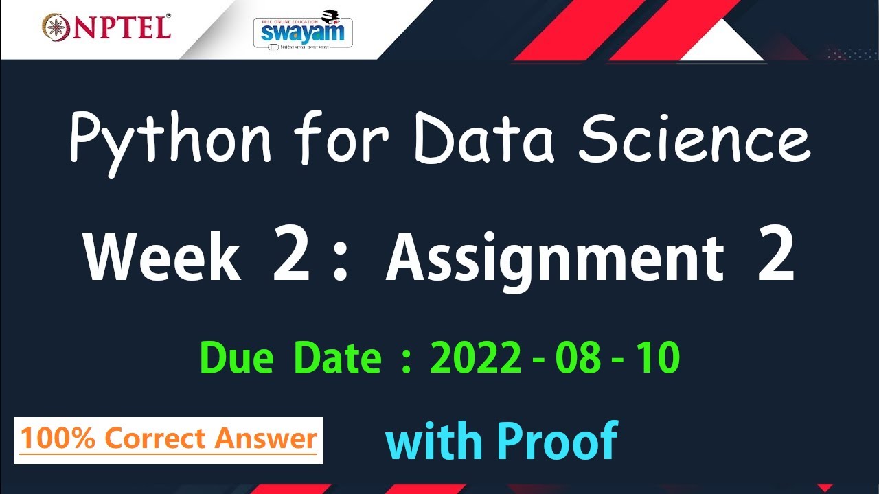 python for data science nptel assignment solutions 2022