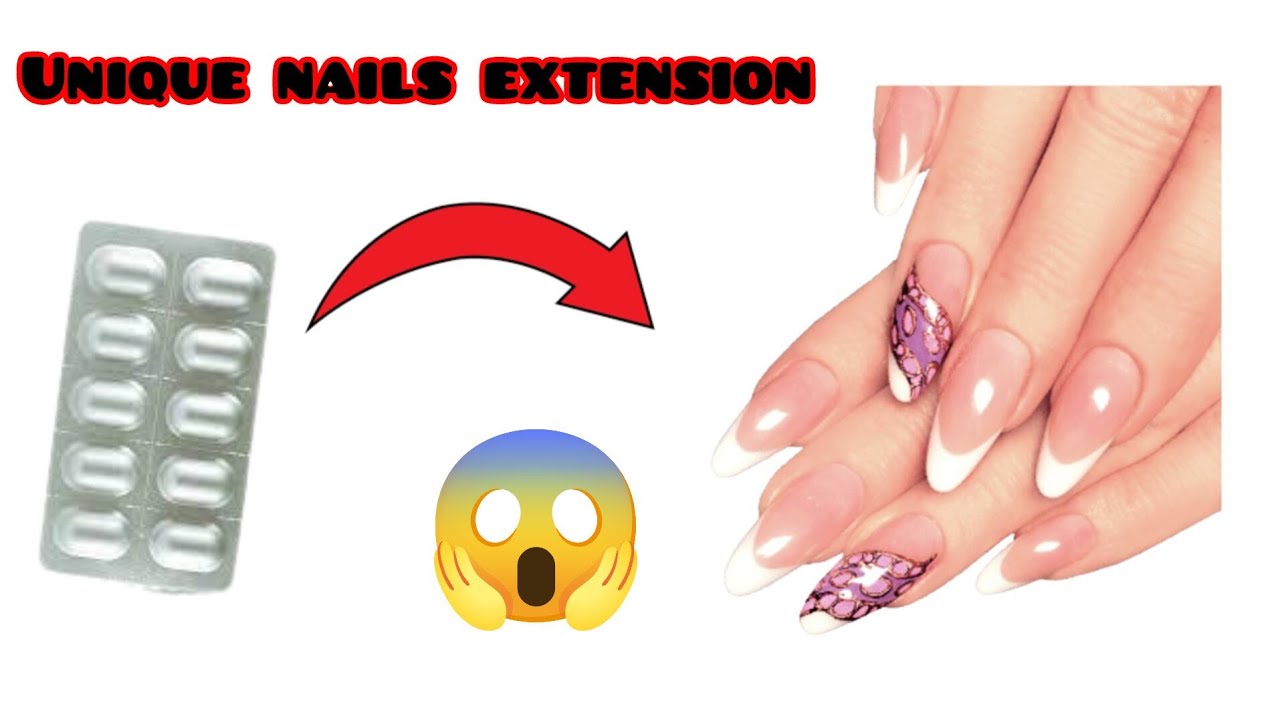 Beautiful nail extension/ low budget nail extension/ homemade easy nail extension/ asthetic nails