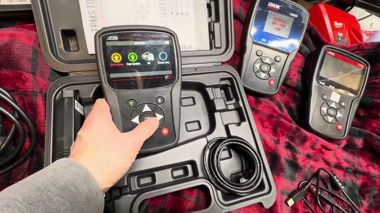 ATEQ VT56 TPMS tool with Silverado dashboard connection setup