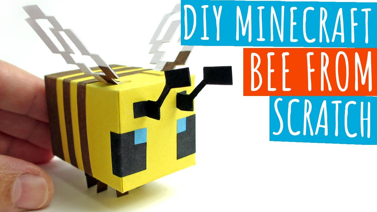 DIY Minecraft Bee From Scratch, Minecraft Papercraft Bee