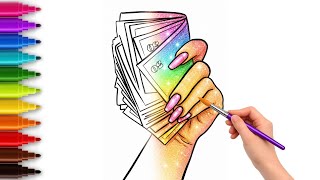 Viral Money Coloring Page for Kids Learn Colors Easy Drawing Coloring Preschool Learning