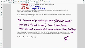 Lesson 8.1: Confidence Interval for One Mean (Video Lesson)